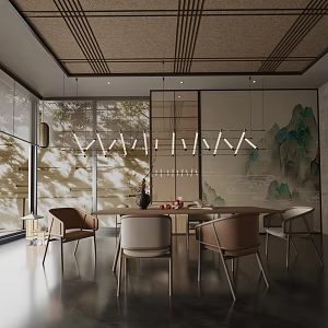 Modern table combination 3d model