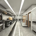 Modern Kitchen Interior Featuring Stainless Steel Kitchen Appliances Cabinets And Counter Spaces