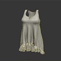 White Sleeveless Top on Mannequin with Gray Black Gradient Background and Reflective Surface 3d model