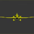 Military Aircraft Weapon With Gray Body Twin Engines And White Yellow Wings Featuring Black Insignia