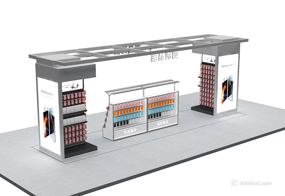 Modern Digital Store Interior With Shelves Display Counters And Electronic Products 3d model