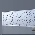 Modern White Wall Panel With Perforated Holes For Home Interior Design 3d model