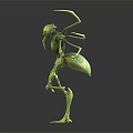 Colorful Alien Creature Characters in Blue Red Yellow with Long Limbs on Dark Background