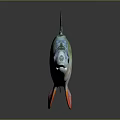 Colorful Striped Fish with Green Yellow Stripes Red Fins on Dark Background with Reflection