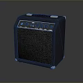 Black Computer Audio Speaker With Control Knobs Mesh Grille And Portable Handle Design 3d model