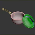 Silver Metal Cooking Pot With Lid And Heat Resistant Handle For Home Kitchen