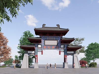 Chinese archway 3d model