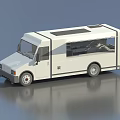 White Mobile Food Truck Exterior Design With Large Service Windows And Roof Equipment
