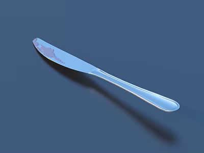 Modern Stainless Steel Cutlery Set With Silver Butter Knife For Dining Table Use 3d model