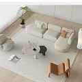 Modern Minotti Sofa Coffee Table Combination 3d model