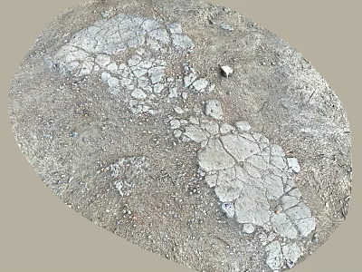 Dry Cracked Ground Surface With Natural Rough Texture And Small Rock Fragments 3d model