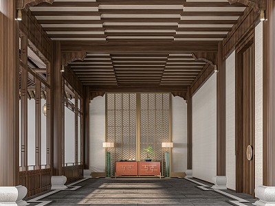 New Chinese Corridor Hotel Corridor 3d model