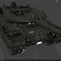 Detailed Green Military Tank 3D Model With Armored Turret Cannon And Tracks 3d model