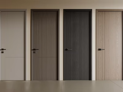 Modern Hinged Doors with Various Wood Finishes and Colors for Interior 3d model