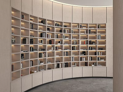 Modern Bookshelf Curved Bookshelf Curved Niche Curved Decorative Rack Curved Storage Rack 3d model