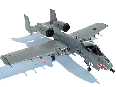 Gray Fighter Jet With Twin Engines Wing Missiles Shark Mouth And US Air Force Markings 3d model