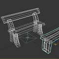Natural Wooden Outdoor Chairs With Green Backrest Panel And Gold Leg Decor