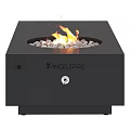 Modern Black Fireplace Design with Flames Stone and Sleek Interior Features