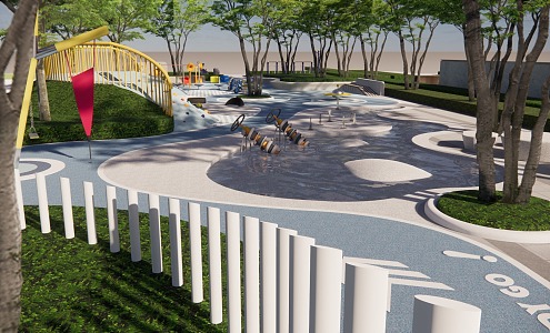 Modern children's play area 3d model