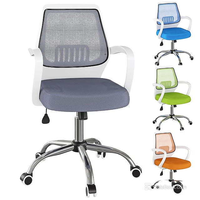 Multicolor Mesh Table And Chair Set With Swivel Base And Adjustable Features 3d model
