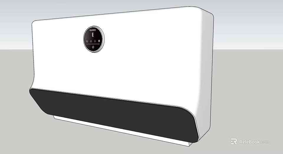 Modern White and Black Kitchen Appliance with Circular Display Wall Mounted Design 3d model