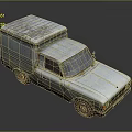 Old Silver Vintage Van With Flat Roof And Rusty Body Details