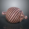 Decorative Ornament Combination With Copper Colored Striped Spiral Design And Unique Shape
