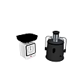 Golden Kitchen Scale And Silver Juicer As Modern Essential Kitchen Appliances