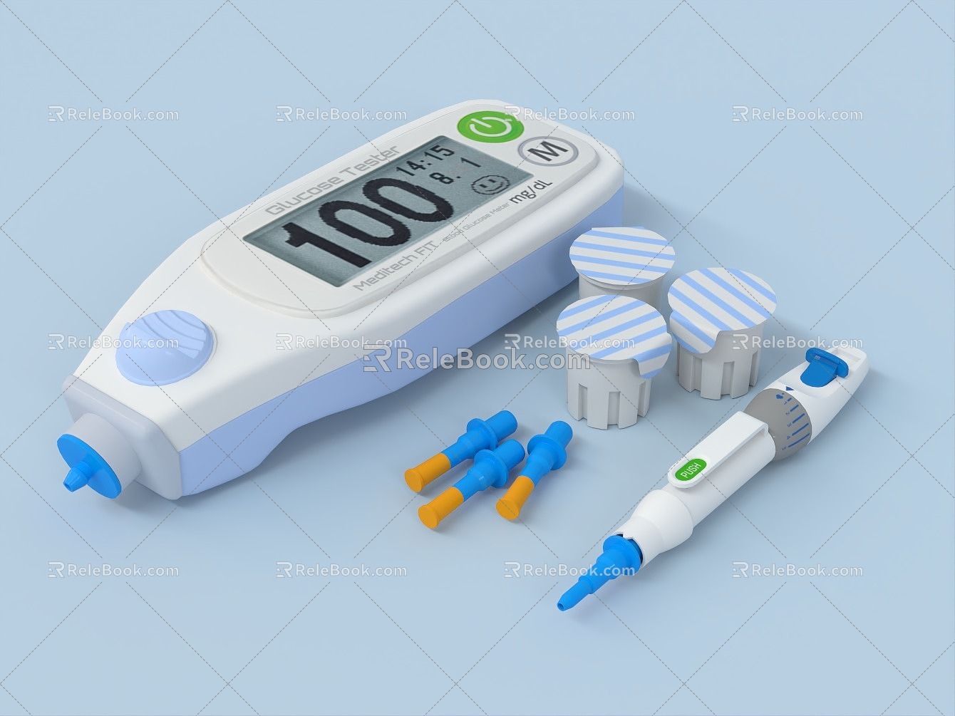 modern blood glucose meter 3d model