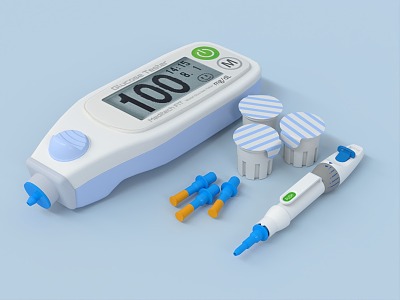 modern blood glucose meter 3d model