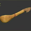 Handcrafted Wooden Household Utensil With Natural Texture And Red Accent Band