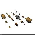 Various Construction Utility Vehicles Including Bulldozers Loaders Excavators and Dump Trucks