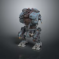 Futuristic Armored Robotic Mech Game Movie Character With Detailed Mechanical Parts And Heavy Armor