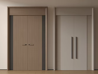 Modern double-door swing door entry door security door top-to-top opposite door 3d model