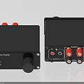 Black Mini Power Amplifier For Entertainment Electronics With Front Knob And Rear Audio Ports
