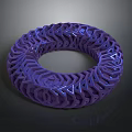Intricate Purple Ring Structure With Hollow Geometric Patterns And Ornate Design