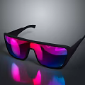 Fashionable Modern Sunglasses With Black Frame And Colorful Reflective Lenses For Daily Use