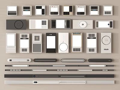 Various Modern Control Panel Designs With Different Styles And Functional Interfaces 3d model