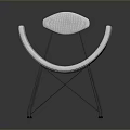 Elegant Modern White Single Chair With Curved Backrest And Metal Legs Design
