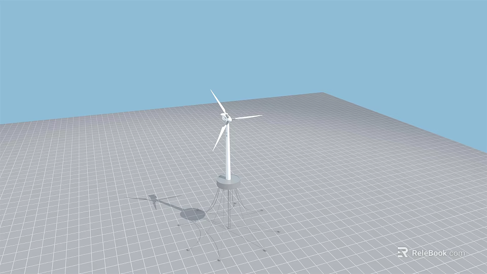 Industrial Wind Turbine Equipment Featuring Stable Base And Support Structure 3d model 