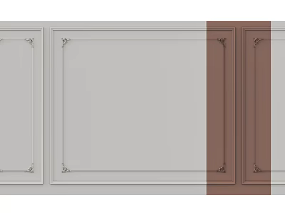 Modern Background Wall Design With Light Gray Brown Tones And Ornate Border Details 3d model