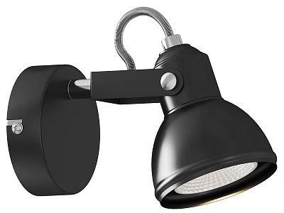 Black Modern Wall Lamp With Adjustable Arm And Round Base Design 3d model