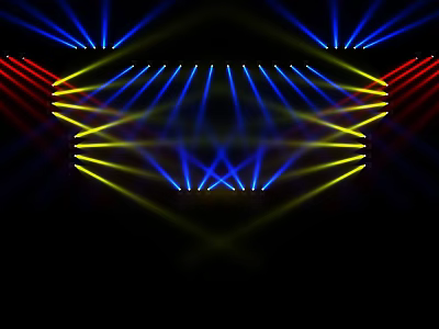 Colorful Stage Lighting Effects With Symmetric Geometric Patterns And Radiant Beams On Black Background 3d model