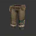 Khaki Cargo Pants With Multiple Pockets Rolled Cuffs And Utility Belt