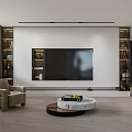 Elegant Modern Dining and Living Area with Open Concept Design and Wooden Furniture