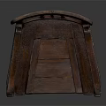 Classic Wooden Leisure Chair With Armrest Curved Backrest And Vintage Design Structure