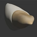 Abstract Organ Sculpture With Hair Like Yellowish And White Textured Structure