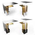 Modern Side Table With Sleek Metal Frame And Marble Base For Contemporary Living Room