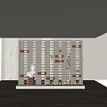 Modern partition cement brick hollow partition 3d model