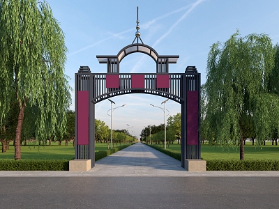 Village entrance archway 3d model